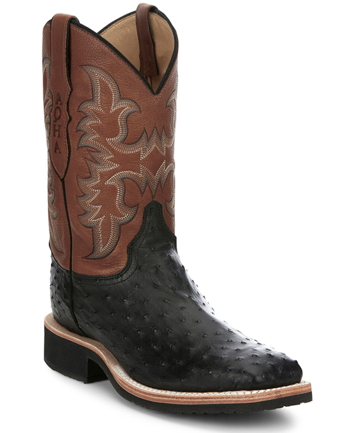 Image #1 - Justin Men's Drover Exotic Full-Quill Ostrich Western Boots - Broad Square Toe, , hi-res