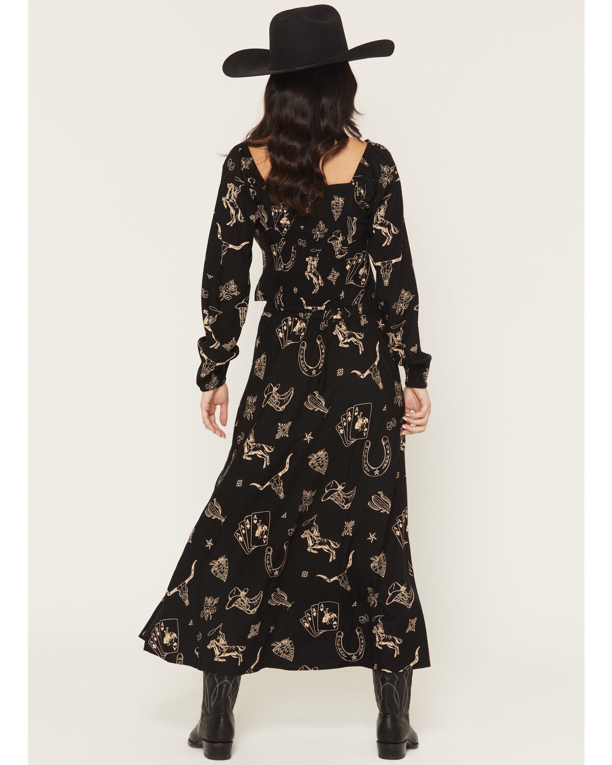 Image #4 - Idyllwind Women's Lutie Conversational Print Midi Skirt, Black, hi-res