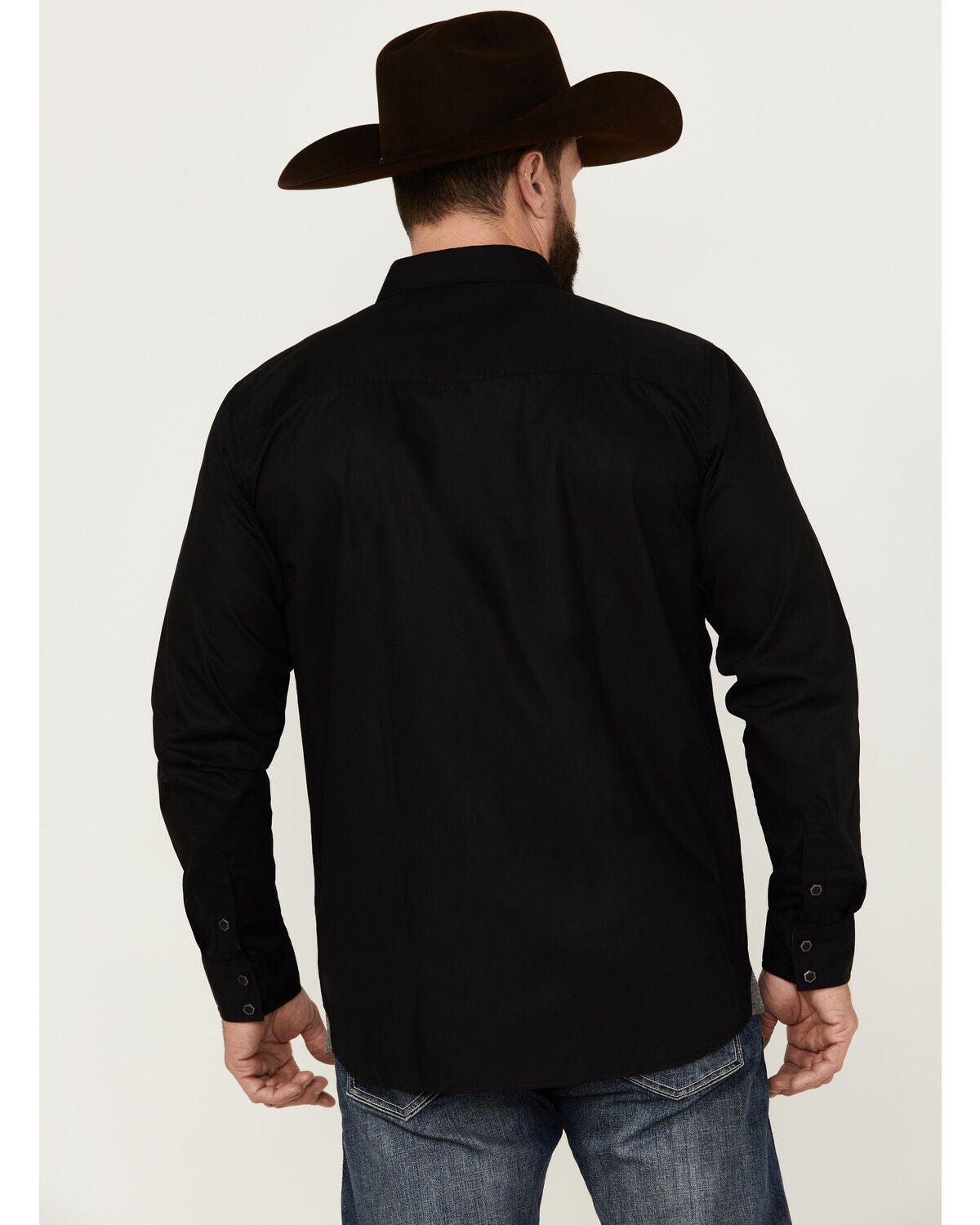 Image #4 - Moonshine Spirit&reg; Men's Embroidered Long Sleeve Snap Western Shirt, Black, hi-res