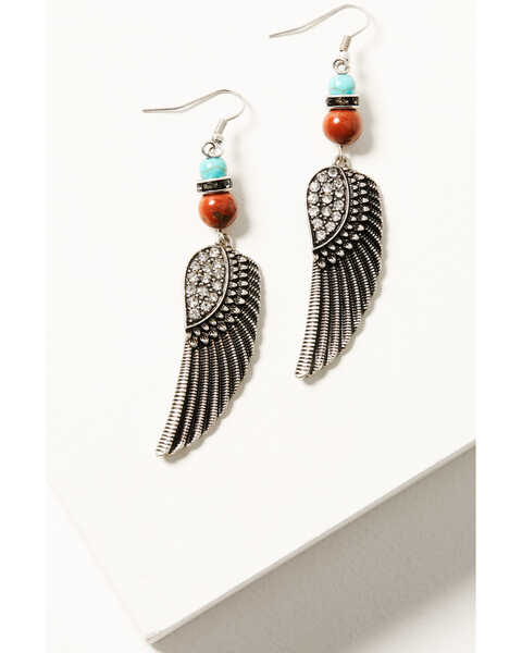 Shyanne Women's Canyon Sunset Wing Earrings, Silver, hi-res