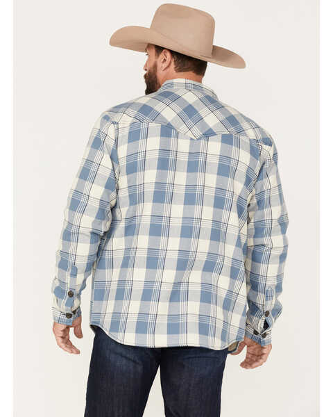 Image #4 - Cody James Men's Oregon Trail Plaid Button Down Bonded Western Flannel Shirt , Grey, hi-res