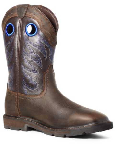 Ariat Men's Brown Groundwork Western Work Boots - Soft Toe, Brown, hi-res