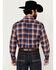 Image #4 - Ariat Men's Boot Barn Exclusive Presly Plaid Print Long Sleeve Button-Down Western Shirt - Big , Blue, hi-res