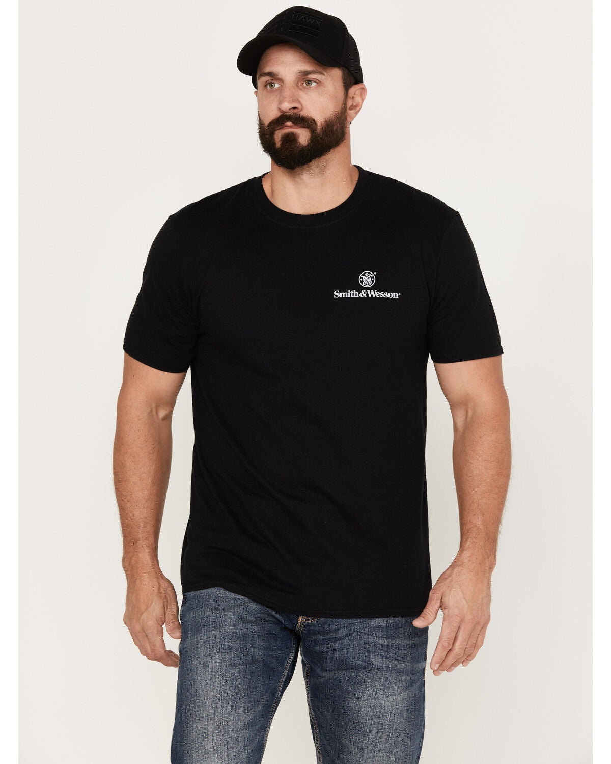 Smith & Wesson Men's Original Trademark Short Sleeve Graphic T-Shirt, Black, hi-res
