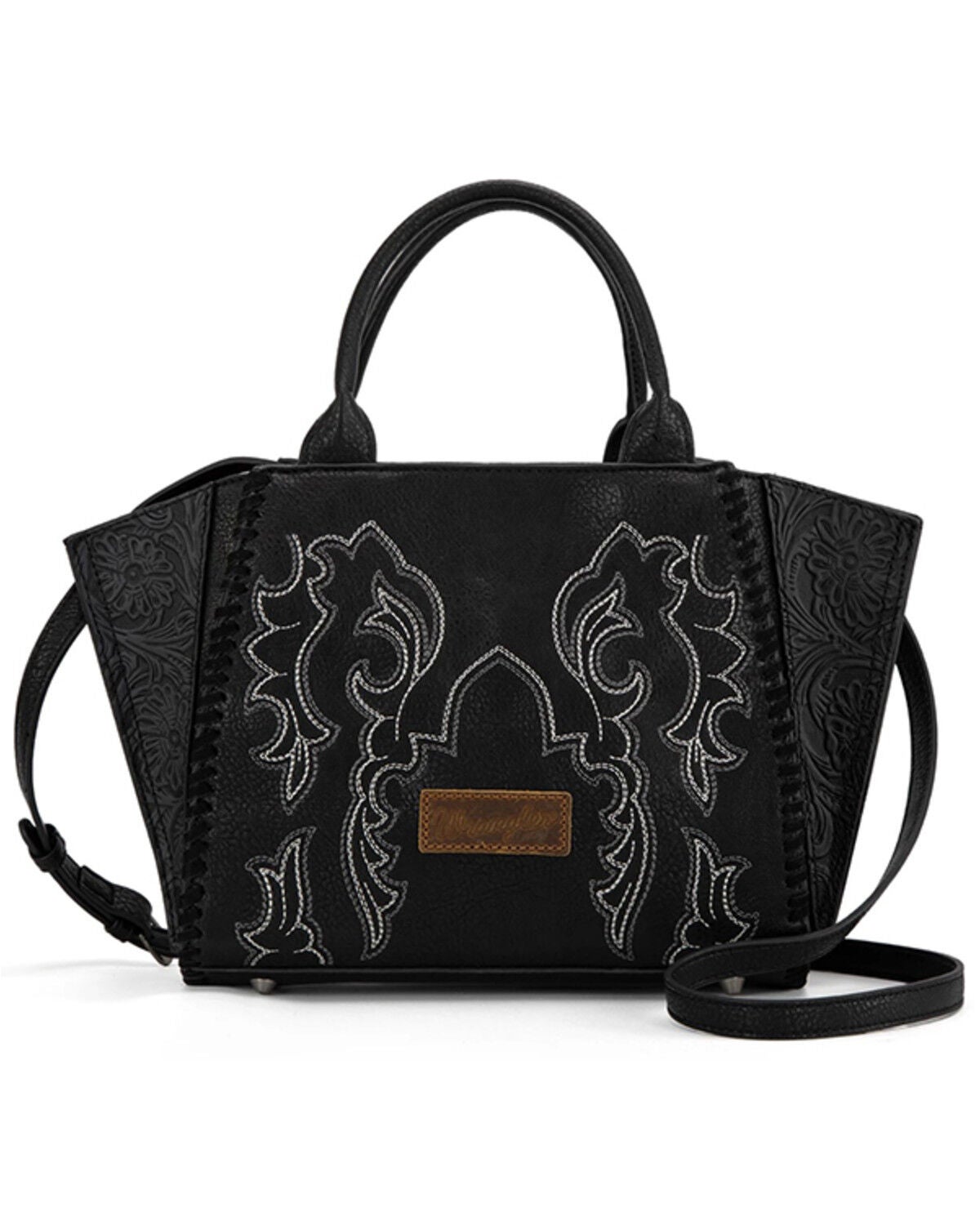 JESSIE & JAMES | Cassidy Tooled Bolsa De Transporte Oculta Para Mujer Con Cerradura Y Llave, Bolsa De Hombro Con Asa Superior Con Pulsera, Marrón, M