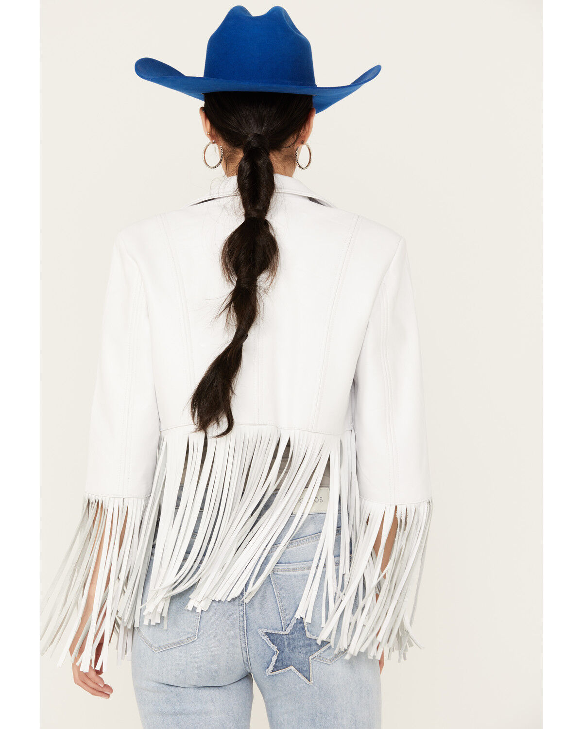 Image #4 - Cripple Creek Women's Cropped Fringe Jacket, White, hi-res