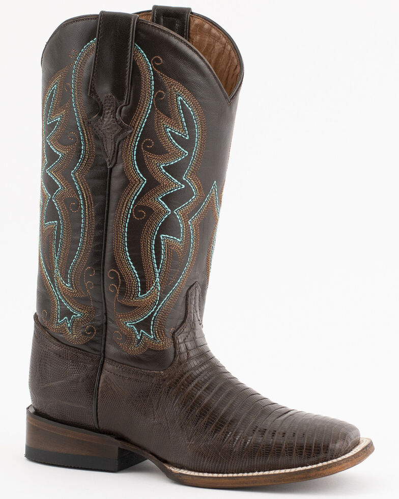 Ferrini Teju Lizard Cowgirl Boots Wide Square Toe Country Outfitter