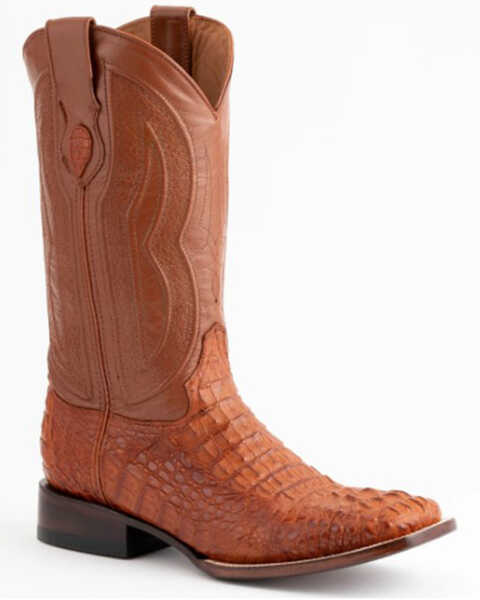 Ferrini Men's Dakota Exotic Crocodile Western Boots - Broad Square Toe, Cognac, hi-res