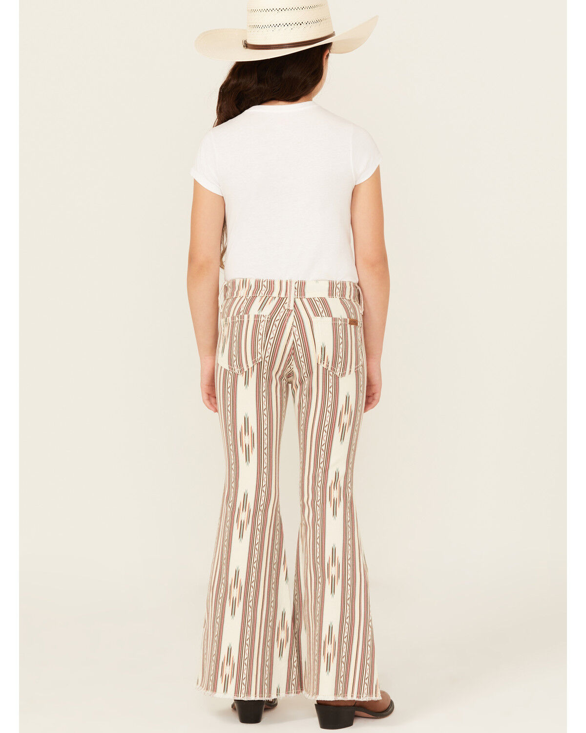 Image #3 - Rock & Roll Denim Girls' Southwestern Striped Flare Stretch Denim Jeans, Cream, hi-res