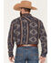 Image #4 - Cody James Men's Outpost Southwestern Print Long Sleeve Snap Flannel Shirt, Blue, hi-res