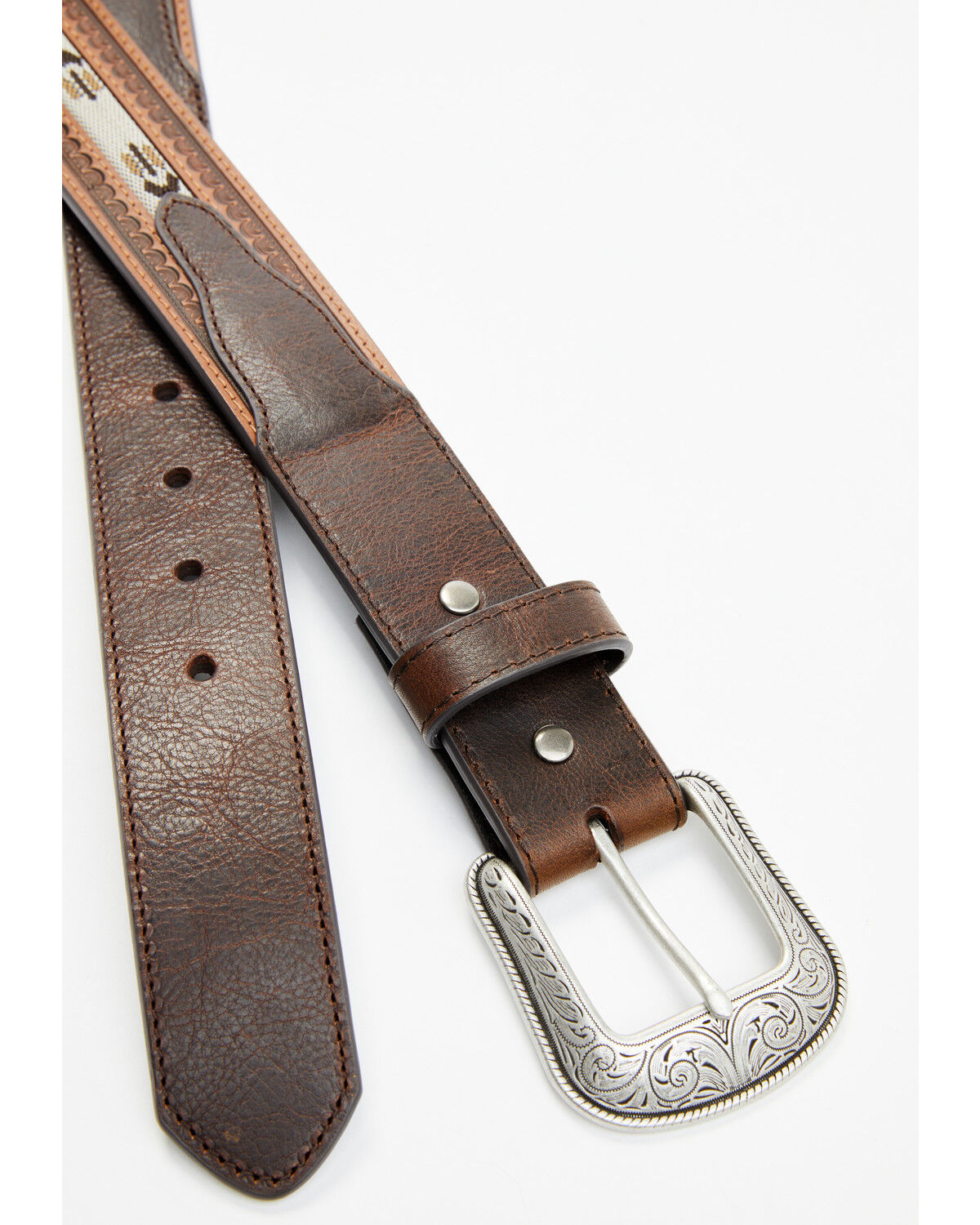 Image #2 - Cody James Men's Wyatt Braided Strap 2-Toned Belt, Brown, hi-res