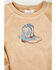 Image #3 - Angel Dear Infant Boys' Cowboy Boots Velour Pullover Sweatshirt, Brown, hi-res