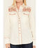 Image #3 - Rockmount Ranchwear Women's Embroidered Scenic Long Sleeve Pearl Snap Western Shirt, Ivory, hi-res