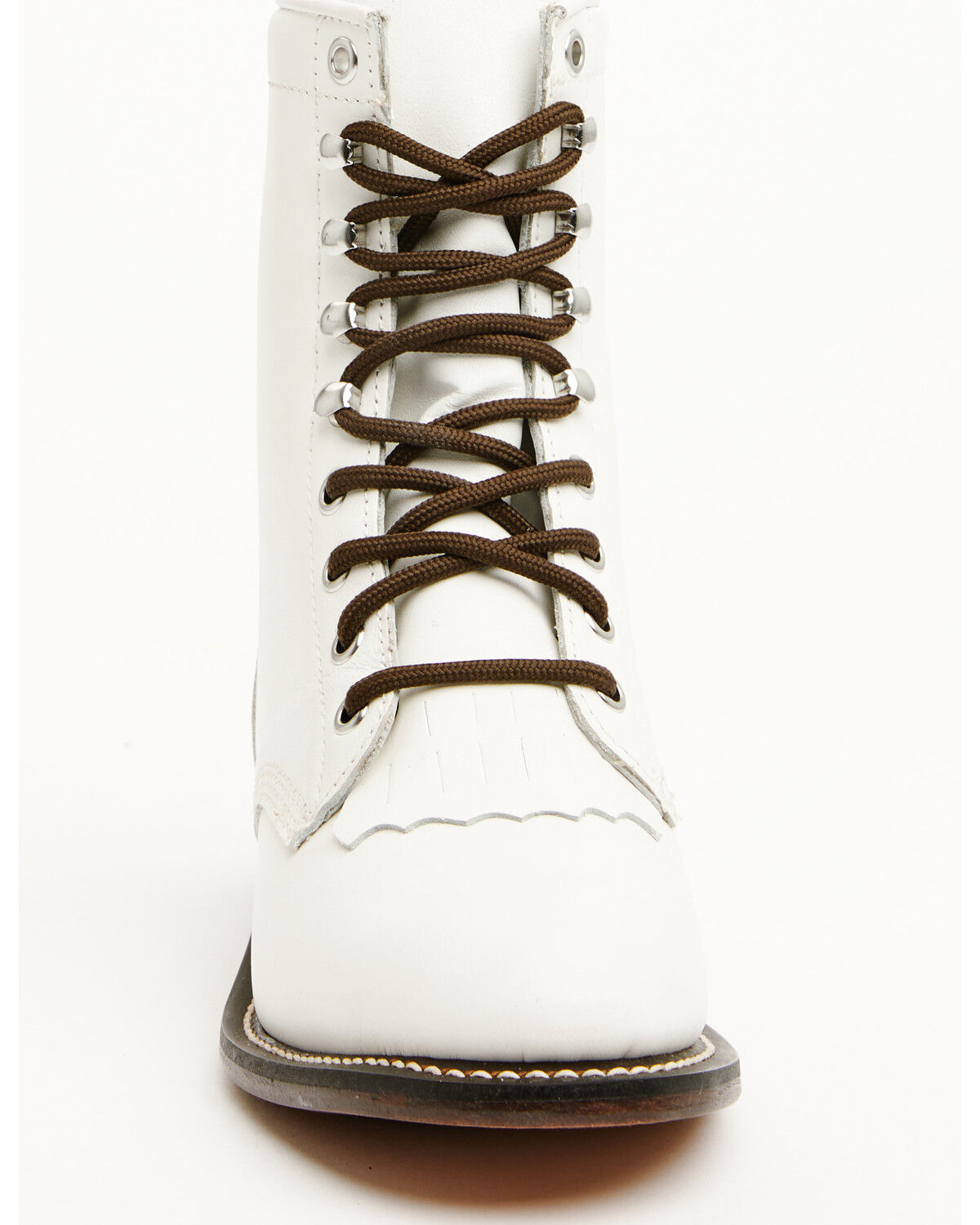 Image #4 - Justin Women's McKlean Lace-Up Boots - Round Toe, White, hi-res