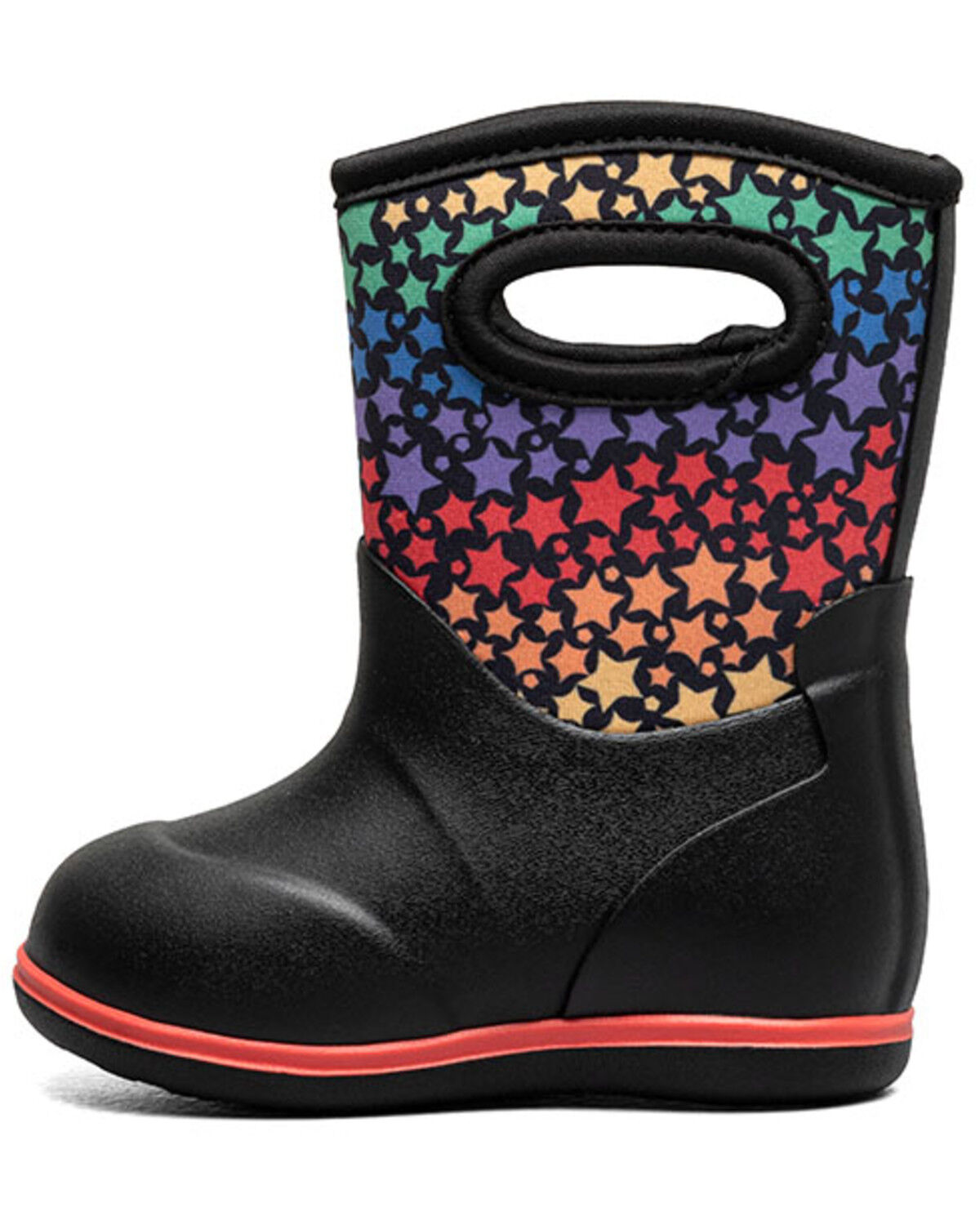 Image #3 - Bogs Toddler Girls' Classic Rainbow Stars Rainboots, Black, hi-res