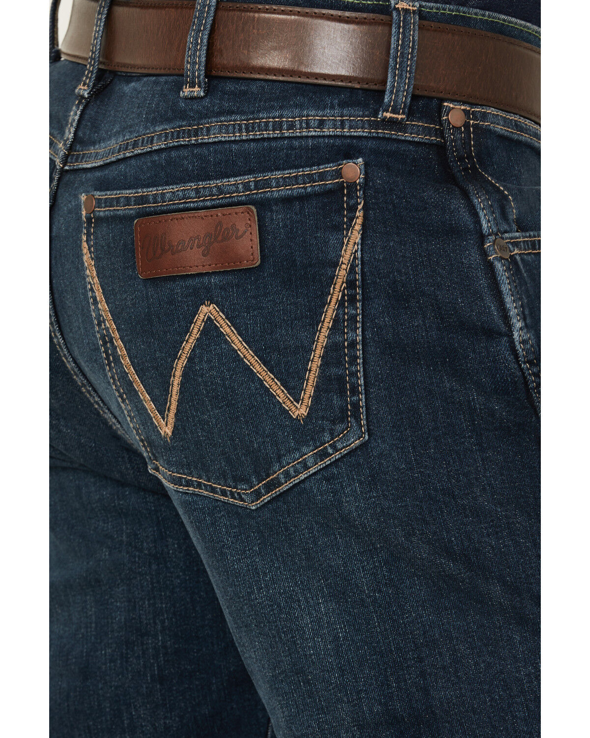 Image #4 - Wrangler Retro Men's Melbourne Dark Wash Slim Straight Stretch Denim Jeans - Tall, Dark Wash, hi-res