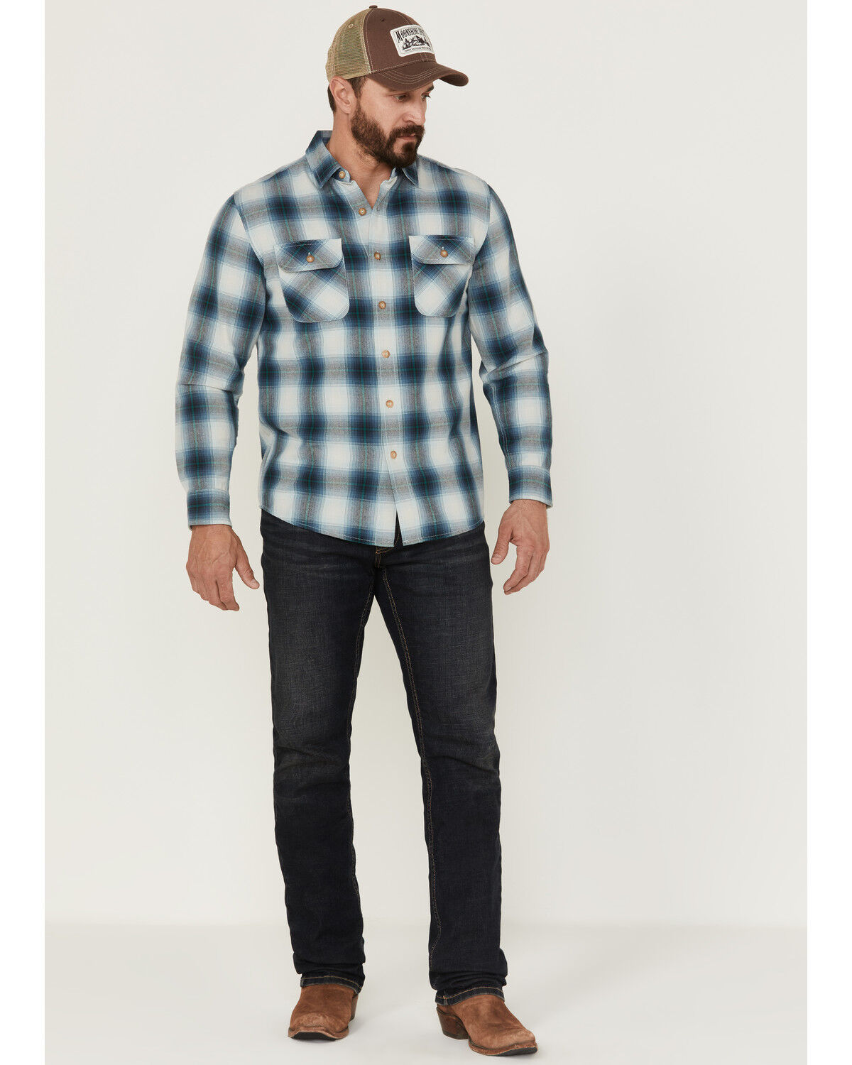 Image #2 - Pendleton Men's Beach Shack Plaid Shirt, Blue, hi-res