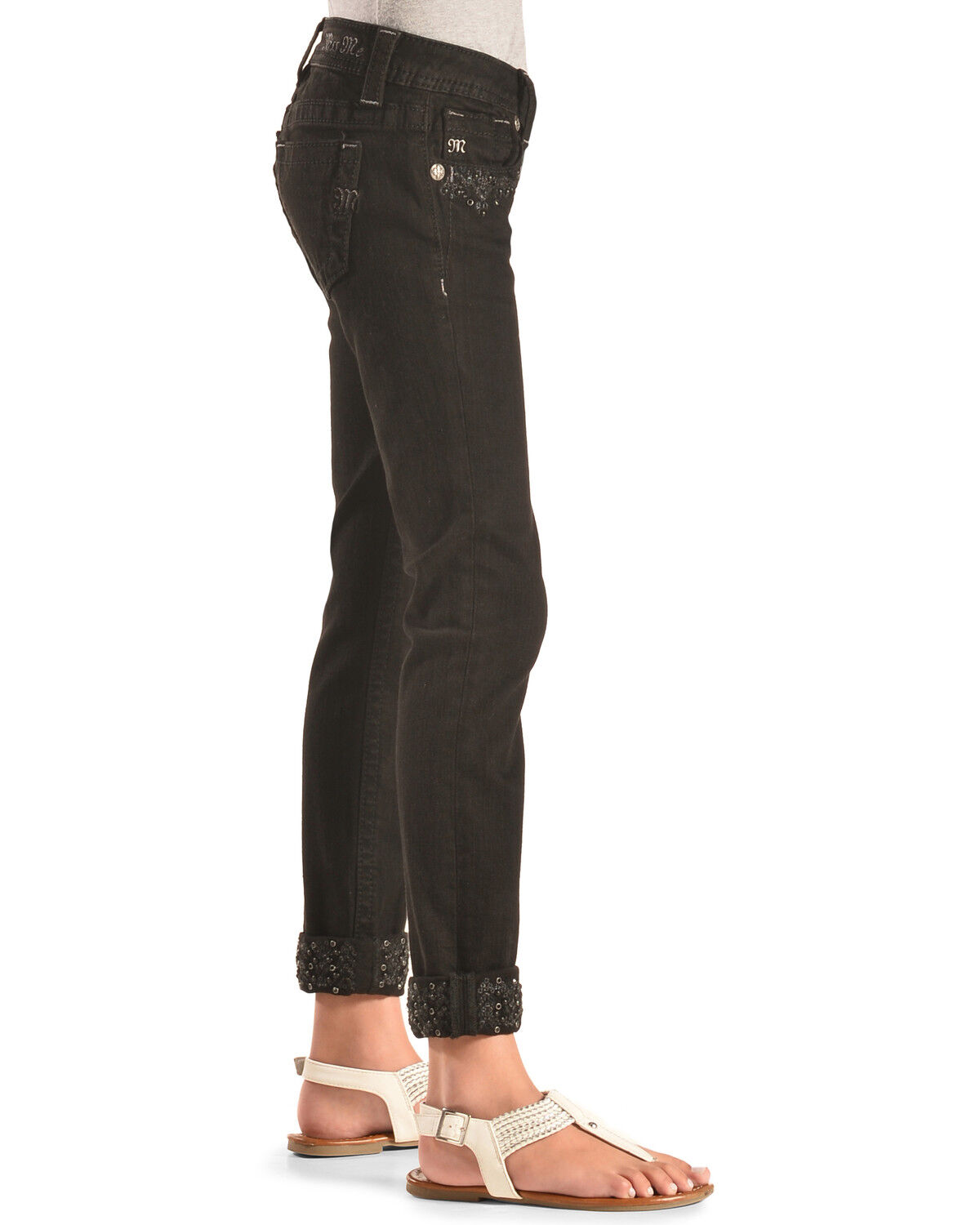 embellished cuff jeans