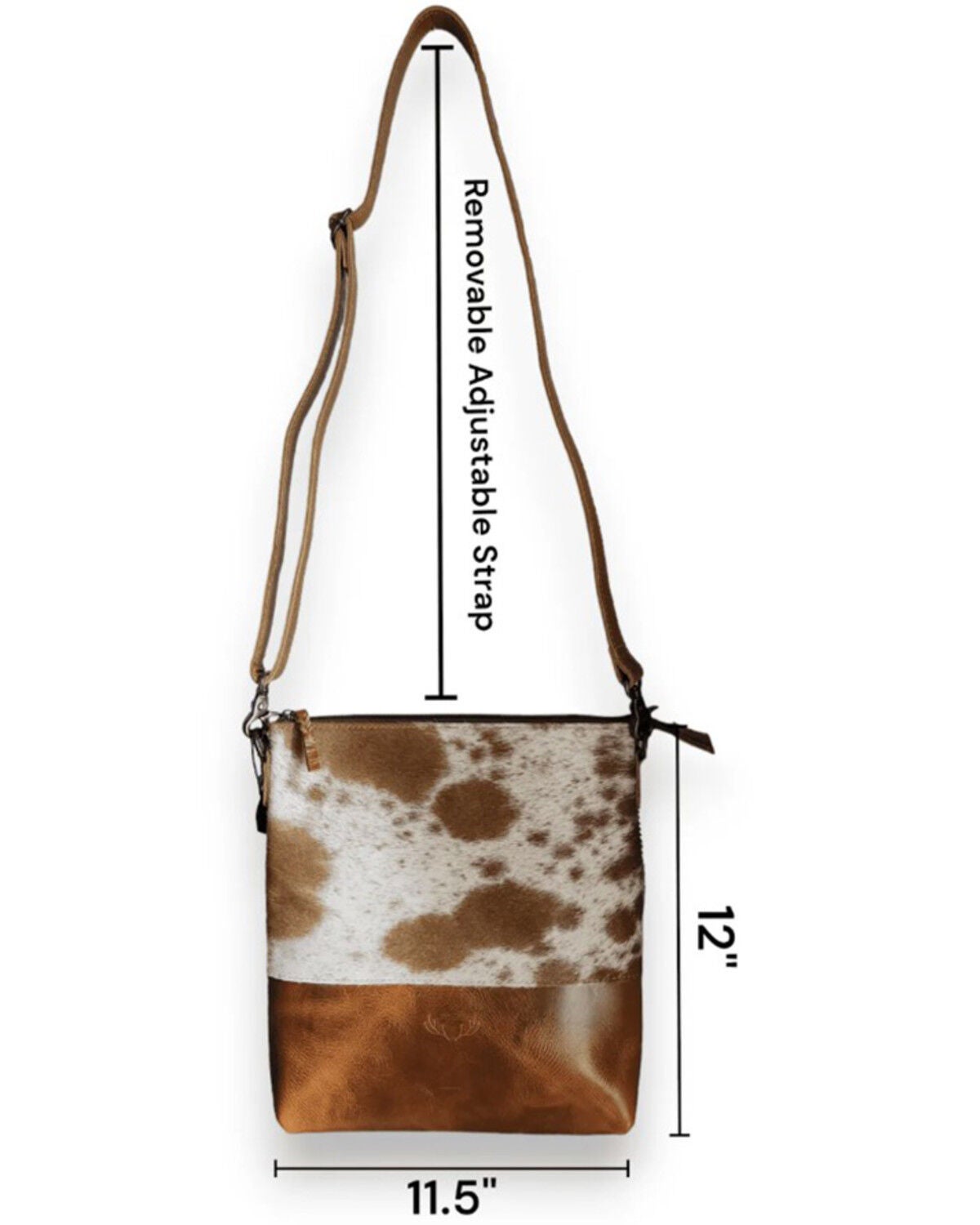 Image #3 - Ranch Junkie Women's Highlands Genuine Cowhide Large Crossbody Bag, Brown, hi-res