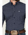 Image #3 - Ariat Men's Prestcot Windowpane Plaid Print Long Sleeve Performance Shirt - Big, Navy, hi-res