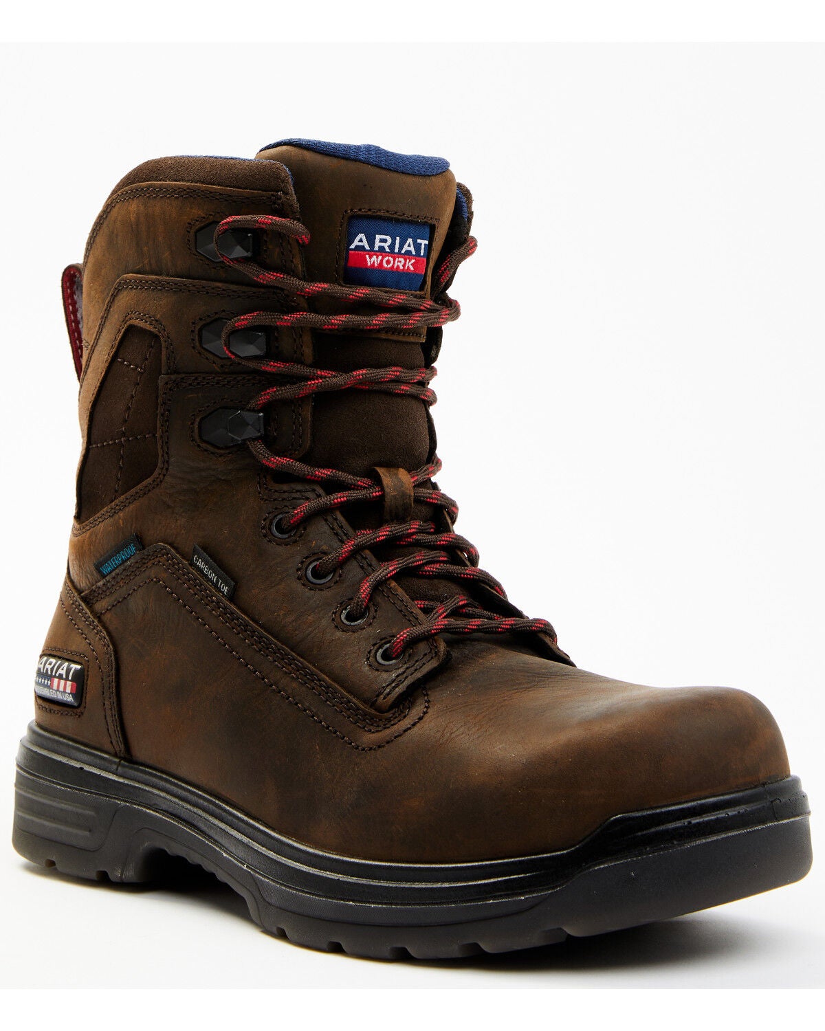 Ariat Men's Turbo Waterproof Work Boots - Carbon Toe, Brown, hi-res
