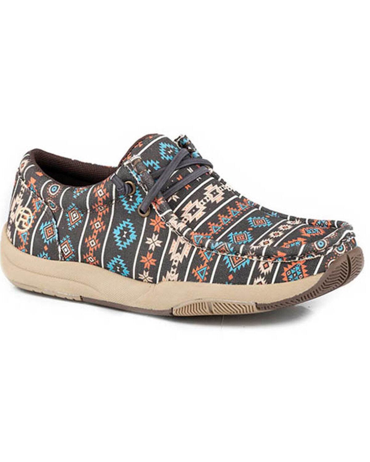 Image #1 - Roper Women's Clearcut Low Southwestern Print Casual Shoes - Moc Toe, Brown, hi-res