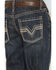 Image #2 - Rock & Roll Denim Boys' Dark Wash Raised Bootcut Denim Jeans, Dark Wash, hi-res