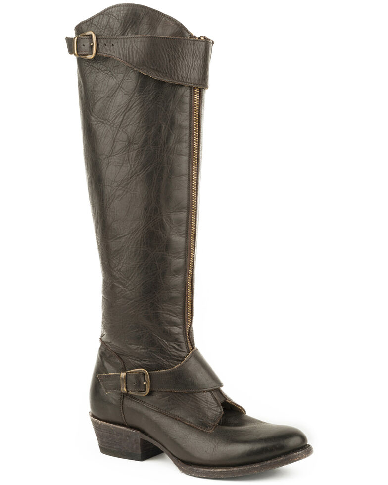 Stetson Women's Brown Kendal Zipper Boots - Round Toe , Brown, hi-res