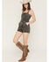 Image #1 - Rock & Roll Denim Women's Sleeveless Star Studded Denim Romper, Black, hi-res