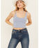 Image #1 - Fornia Women's Ribbed Lettuce Edge Brami, Light Blue, hi-res