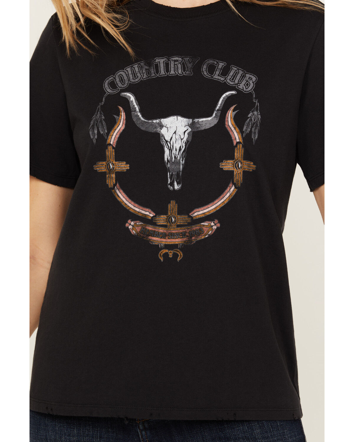 Image #3 - Idyllwind Women's Country Club Graphic Short Sleeve Trustee Tee, Black, hi-res