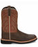 Image #2 - Justin Men's Electrician Western Work Boots - Soft Toe, Chestnut, hi-res