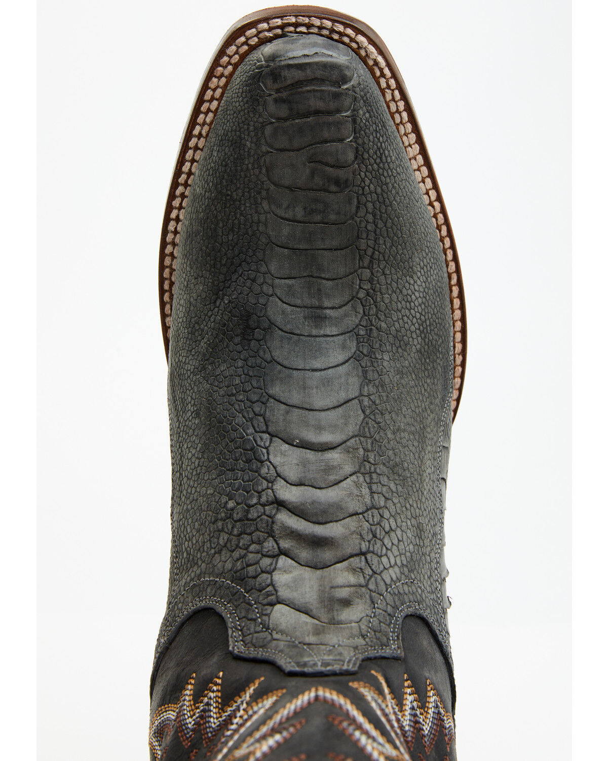 Image #6 - Dan Post Men's 11" Exotic Ostrich Leg Western Boots - Square Toe, Grey, hi-res