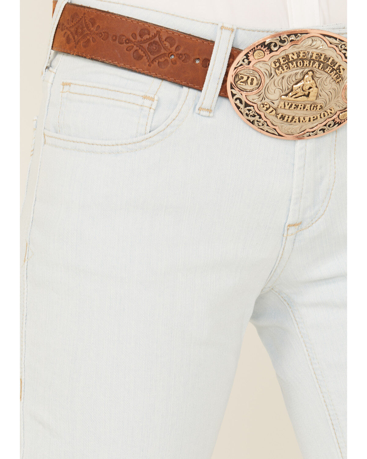 Image #4 - Ariat Women's Jordyn Light Wash Perfect Rise Trouser Stretch Denim Jeans, Light Wash, hi-res