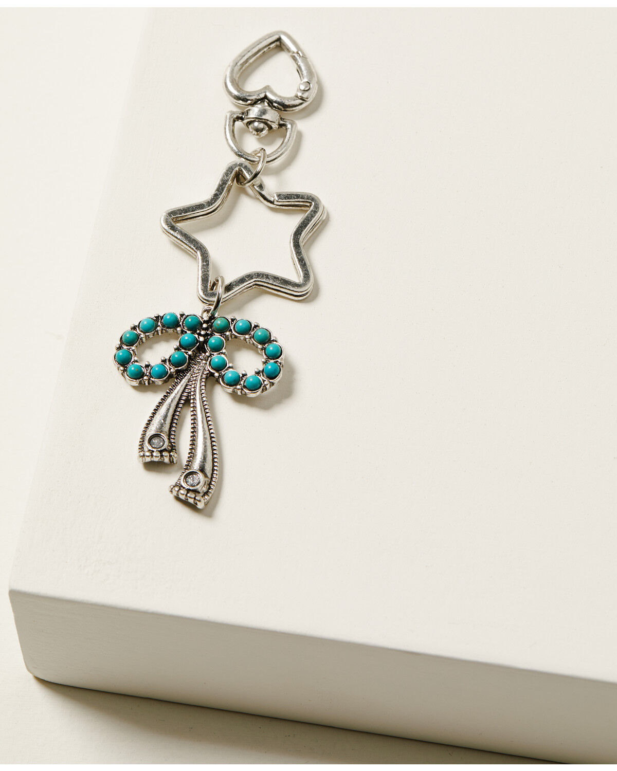 Image #2 - Shyanne Women's Star Turquoise Bow Bag Charm, Silver, hi-res
