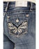 Image #2 - Miss Me Women's Medium Wash Wing Pocket Mid Rise Bootcut Stretch Denim Jeans , Medium Wash, hi-res