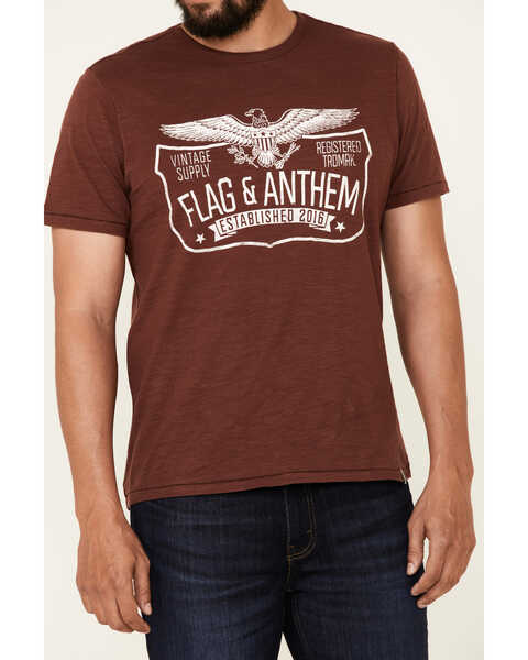Image #3 - Flag & Anthem Men's Trademark Logo Burnout Short Sleeve T-Shirt , Maroon, hi-res