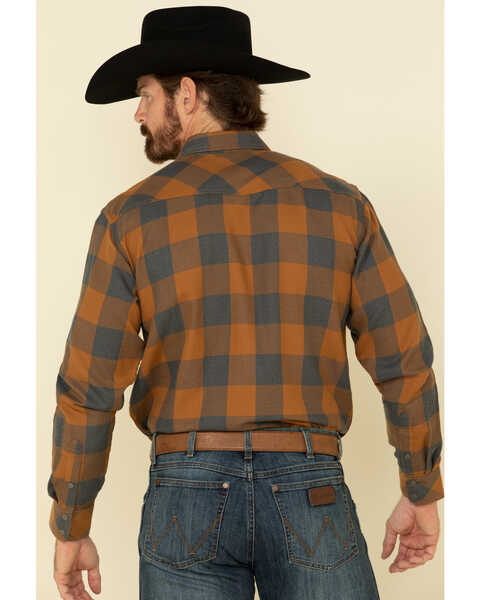 Image #2 - Ariat Men's Hayward Retro Large Plaid Long Sleeve Western Shirt , Brown, hi-res