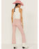 Image #3 - Sneak Peek Women's High Rise Raw Hem Crop Jeans , Pink, hi-res