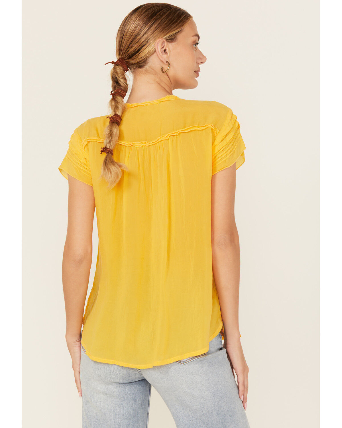 Image #4 - Johnny Was Women's Lafaret Short Sleeve Blouse, Yellow, hi-res