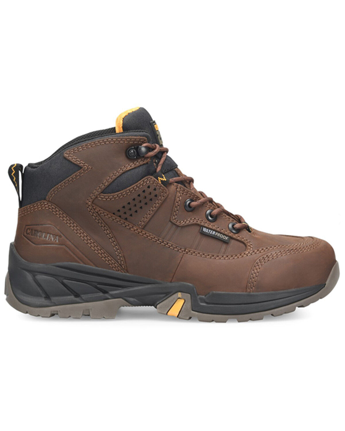 Image #2 - Carolina Men's Builder Waterproof Steel Lace-Up Hiking Boots - Soft Toe, Brown, hi-res