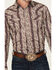 Image #3 - Gibson Trading Co Men's Floral Striped Print Long Sleeve Snap Stretch Western Shirt, Brown, hi-res