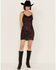 Image #1 - En Creme Women's Cowl Neck Sequin Mini Dress, Purple, hi-res