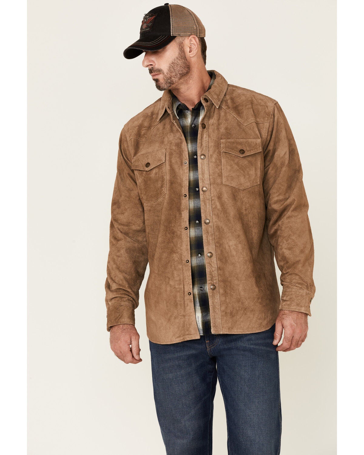 tan shirt jacket