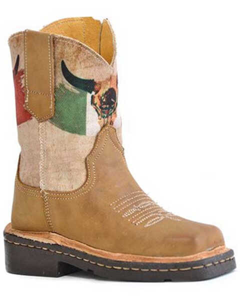 Image #1 - Roper Toddler Boys' Viva Mexico Western Boots - Square Toe, Brown, hi-res