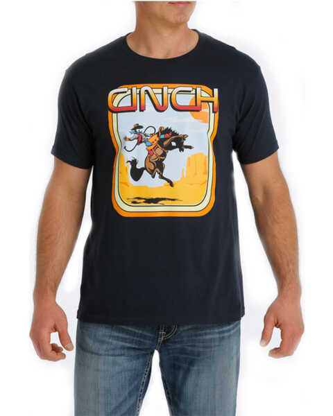 Cinch Men's Desert Horse Short Sleeve Graphic T-Shirt, Navy, hi-res