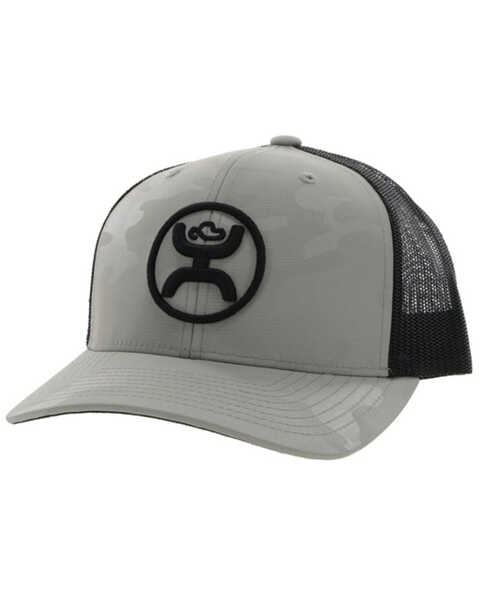 Image #1 - Hooey Men's Classic Embroidered Logo Trucker Cap , Grey, hi-res