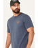 Image #3 - Brixton Men's Boswell Short Sleeve Graphic T-Shirt, Navy, hi-res