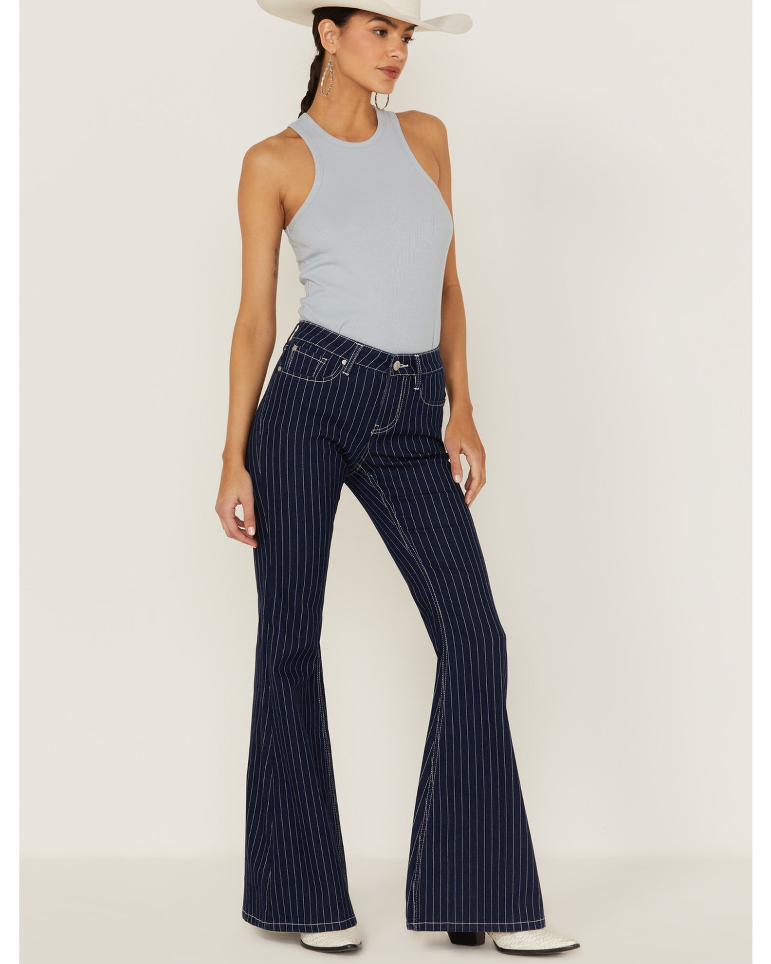 Shyanne Women s Mr. Flare Retro Stripe Flare Jeans Country Outfitter