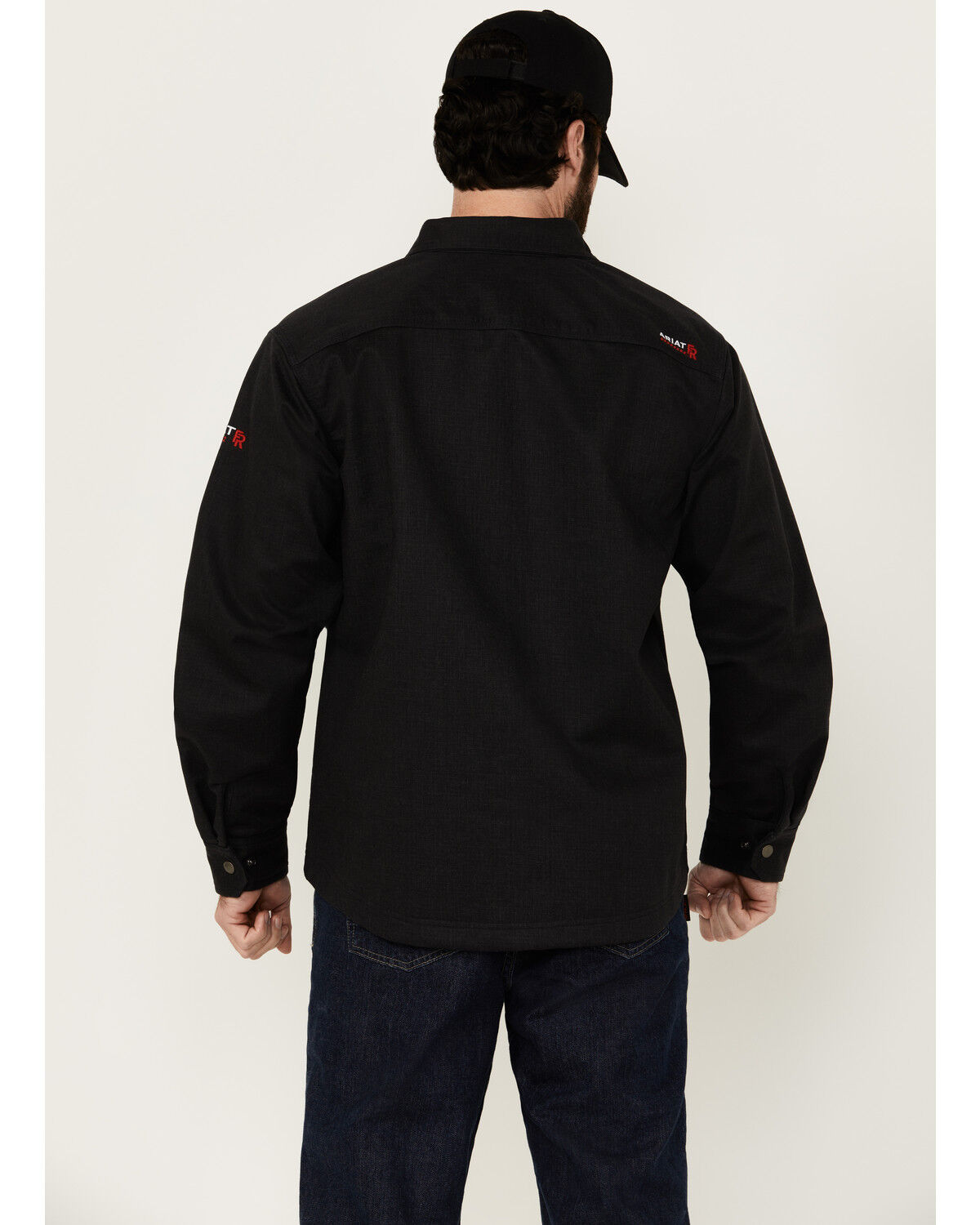 Image #4 - Ariat Men's FR Ripstop Softshell Shirt Jacket, Black, hi-res